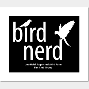 Bird Nerd - white type Posters and Art